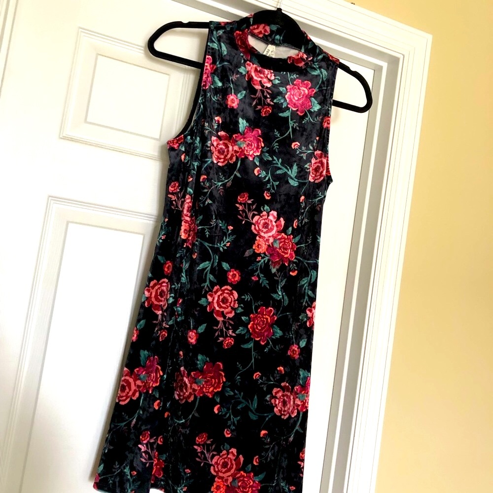 Mudd Velour Floral Mini Dress